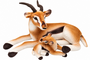 Realistic Springbok Plush Toy With Baby 45 X 30 X 26 Cm