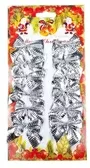 Mini Bows Metallic Silver X 12 Pieces In A Pack