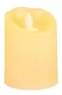 Battery Operated Wax Pillar Candle Yellow Led Light 7x10cm