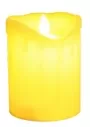 Battery Operated Wax Pillar Candle Yellow Led Light 8x105cm