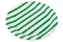 Emerald Green And White Striped Dinner Paper Plates Large 23cm Pack Of 10