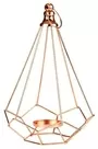 Geometric Wrought Iron Metal Candle Holder Rose Gold