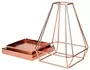 Geometric Wrought Iron Metal Candle Holder With Removable Base Rose Gold