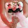 Oasisfloral Foam Bridal Cone Bouquet Handle For Weddings Lady 1 Pink With White