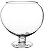 Bubble Ball Rose Fish Round Bowl Clear Glass Vase On Foot 24x22cm