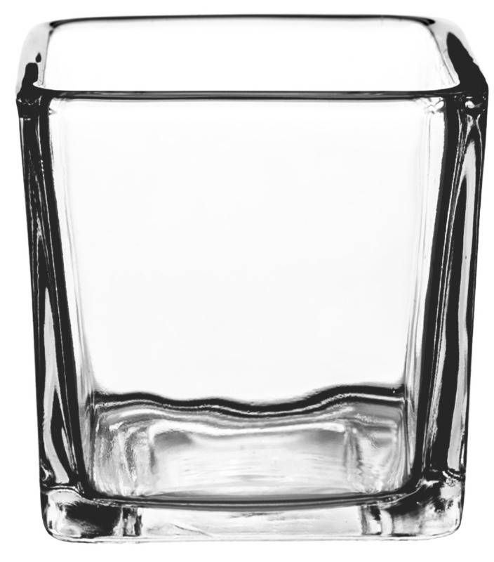 Square Clear Glass Tapered Vase 5.2x5.2cm Glassware Shop Online J.A Floral Distributors