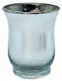 9cm Mini Hurricane Votive And Tealight Candle Holder Shiny Metallic Silver