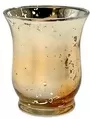 9cm Mini Hurricane Votive And Tealight Candle Holder Shiny Metallic Rose Gold