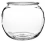 Bubble Ball Rose Fish Round Bowl Clear Glass Vase 16x18cm