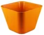 12cm Orange Square Tapered Eco Friendly Biodegradable Bamboo Fibre Garden Flower Pot