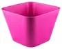 12cm Cerise Pink Square Tapered Eco Friendly Biodegradable Bamboo Fibre Garden Flower Pot