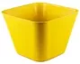 12cm Yellow Square Tapered Eco Friendly Biodegradable Bamboo Fibre Garden Flower Pot