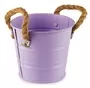 9cm Matte Lilac Round V Shaped Metal Bucket With Rope Handle Wedding Party Decoration For Plants Herbs Sweet Tree Flowers Food