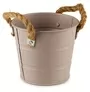 9cm Matte Beige Round V Shaped Metal Bucket With Rope Handle Wedding Party Decoration For Plants Herbs Sweet Tree Flowers Food