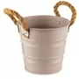 12cm Matte Beige Round V Shaped Metal Bucket With Rope Handle Wedding Party Decoration For Plants Herbs Sweet Tree Flowers Food